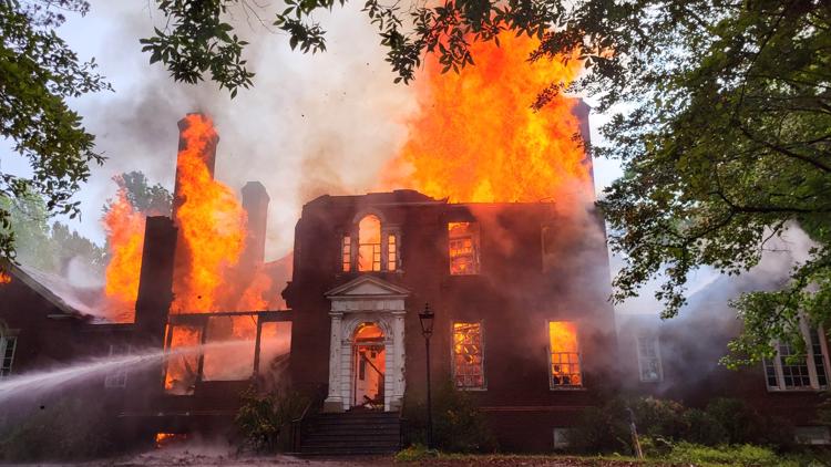 Fire tears through Lawrenceville mansion