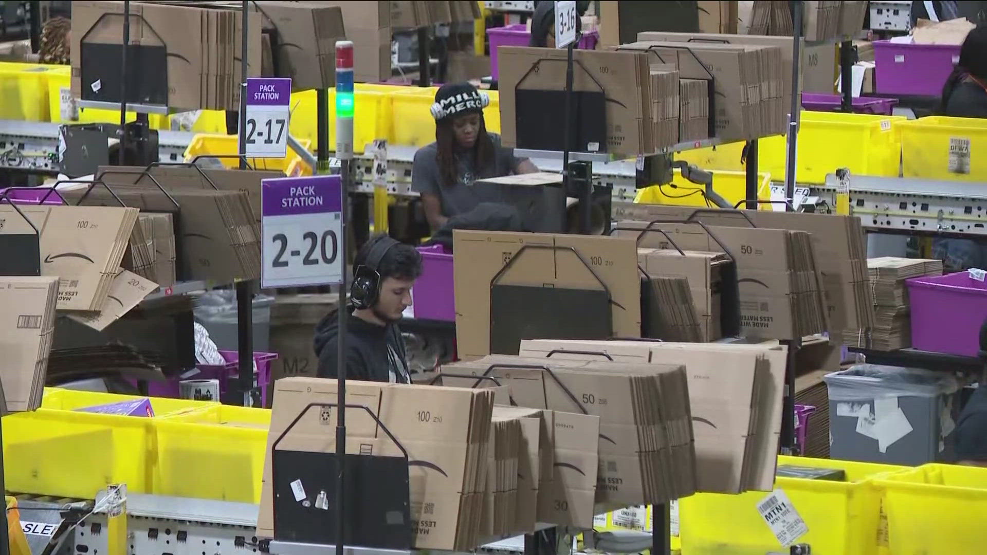 11Alive's Karys Belger visited the largest Amazon fulfillment facility in the state of Georgia, where around 3,000 employees work.