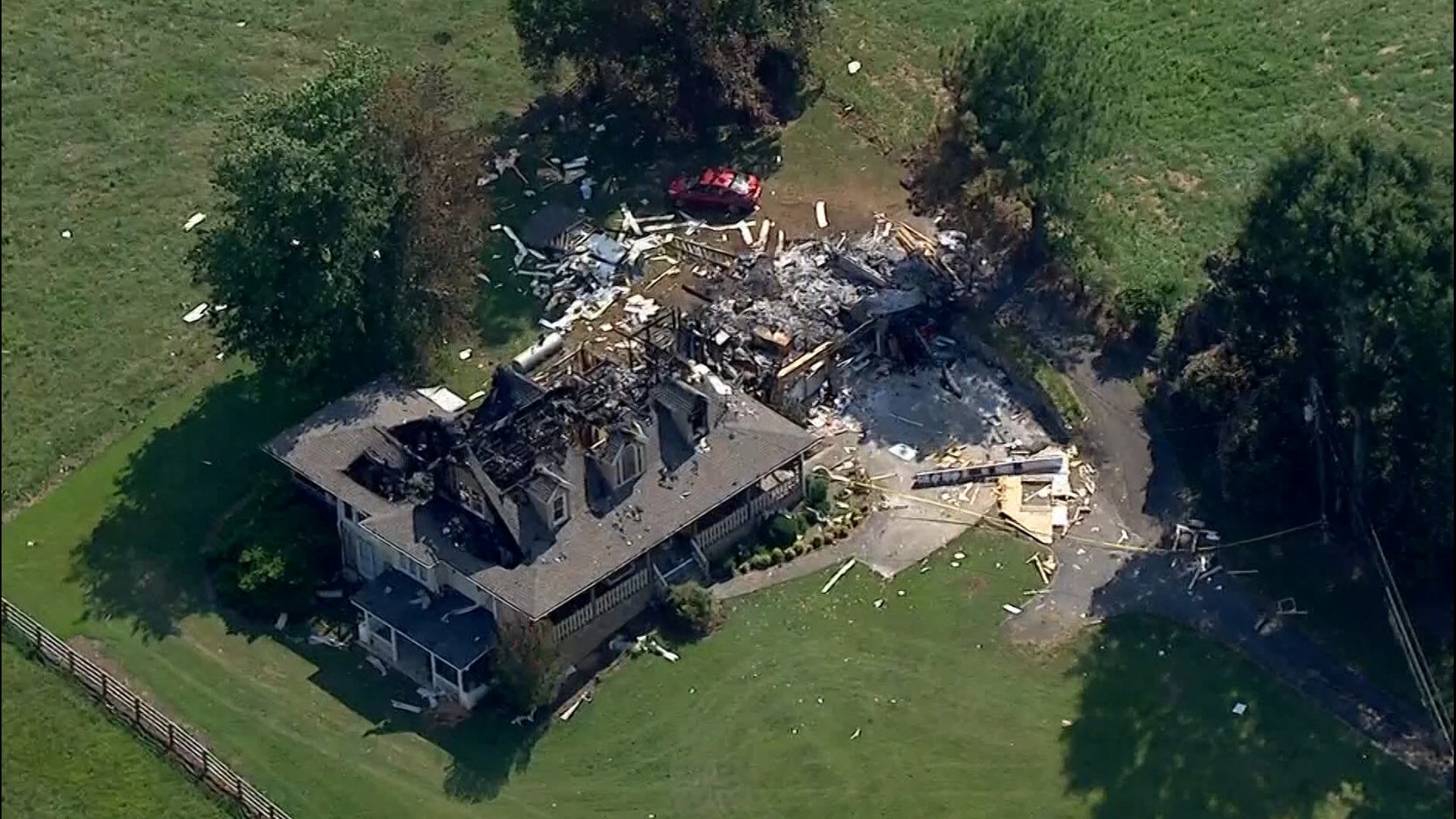 A person was left severely injured after a home explosion in Pickens County on Sunday.