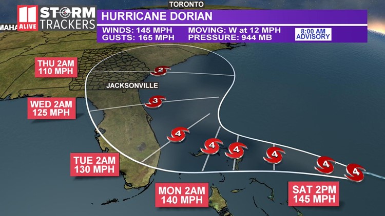 Dorian hurricane path | 11alive.com