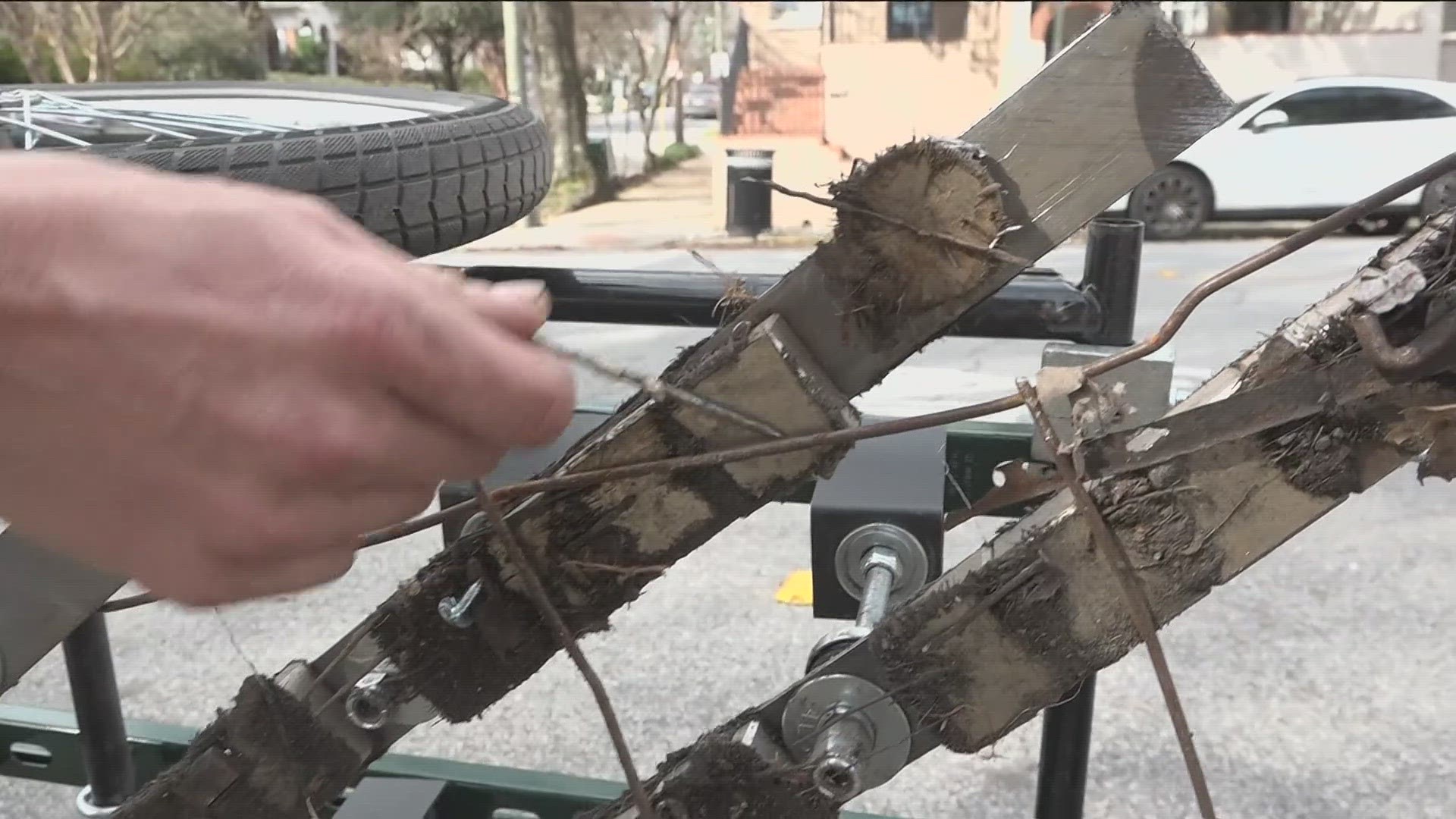 Alex Benigno and his standup bike clear Atlanta's streets of hazards