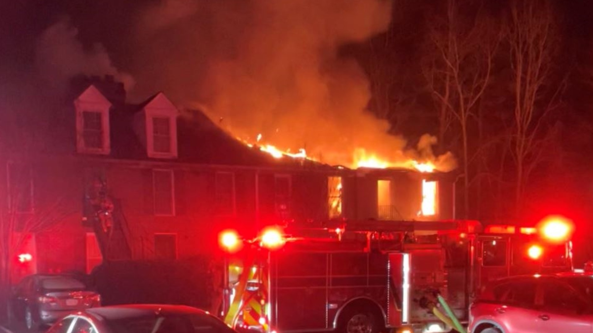 One victim suffered serious burns and several people are without a home after the fire ripped through their apartment building.