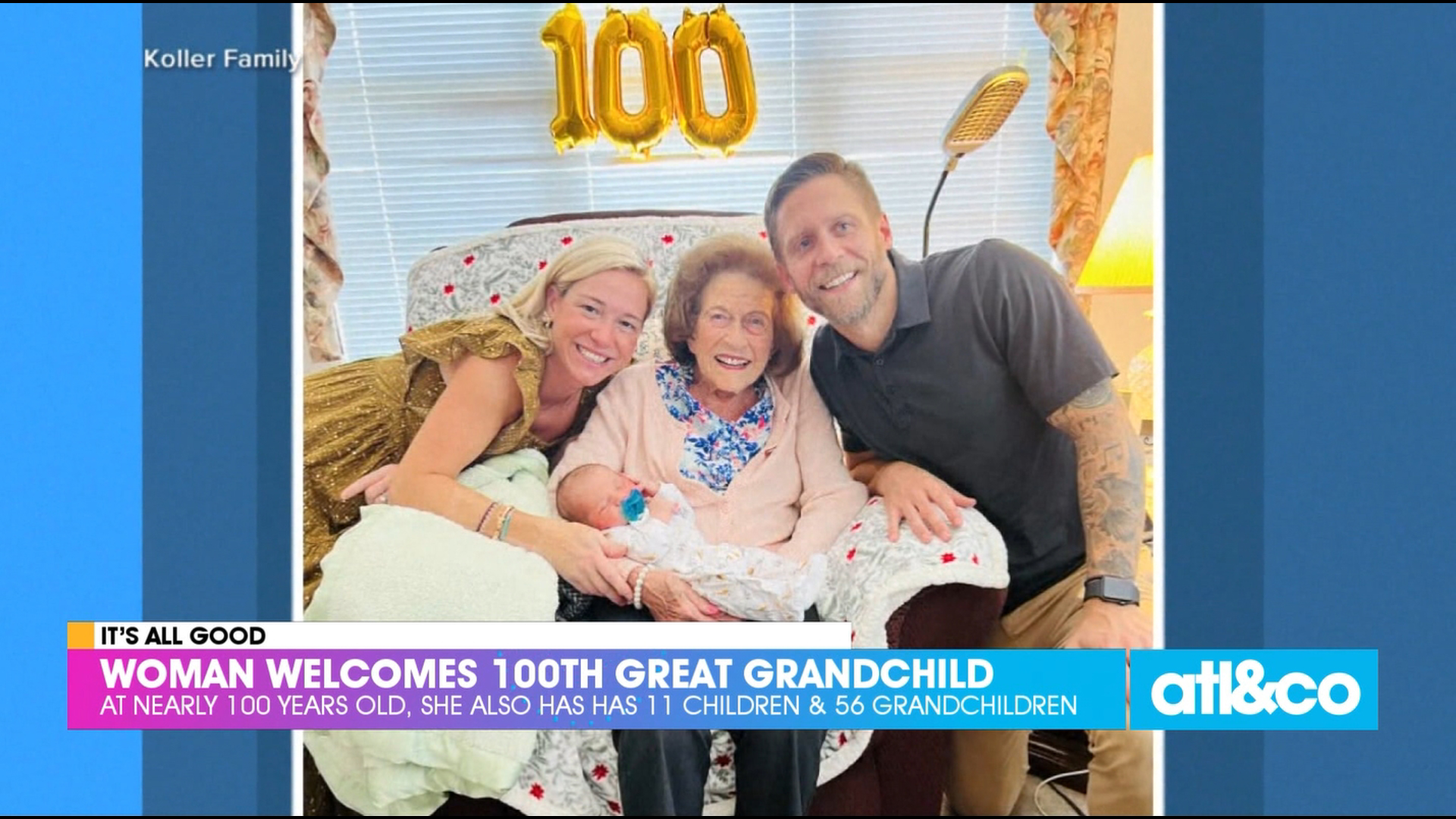 At nearly 100 years old, this great-grandma has 100 great-grandchildren, 56 grandchildren, and 11 kids of her own.
