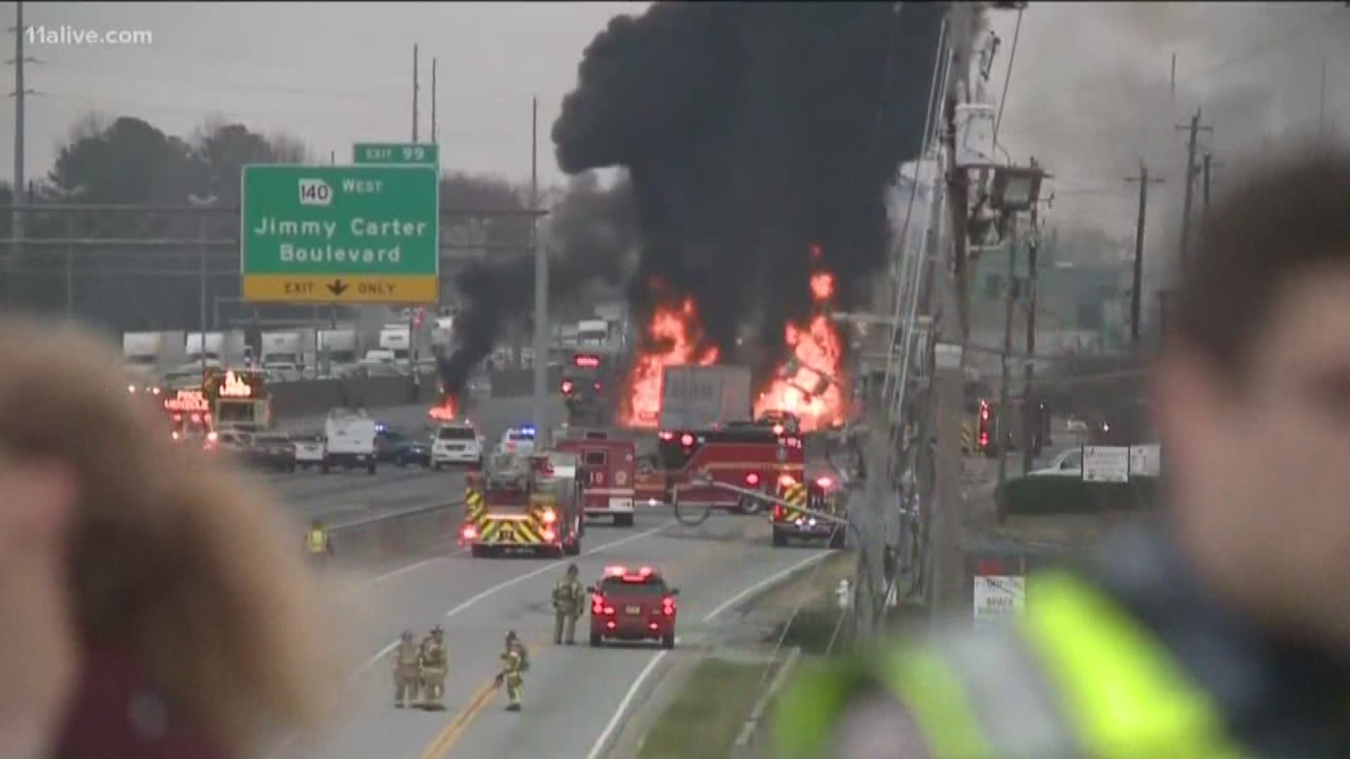 There was a recent fiery crash on the interstate.