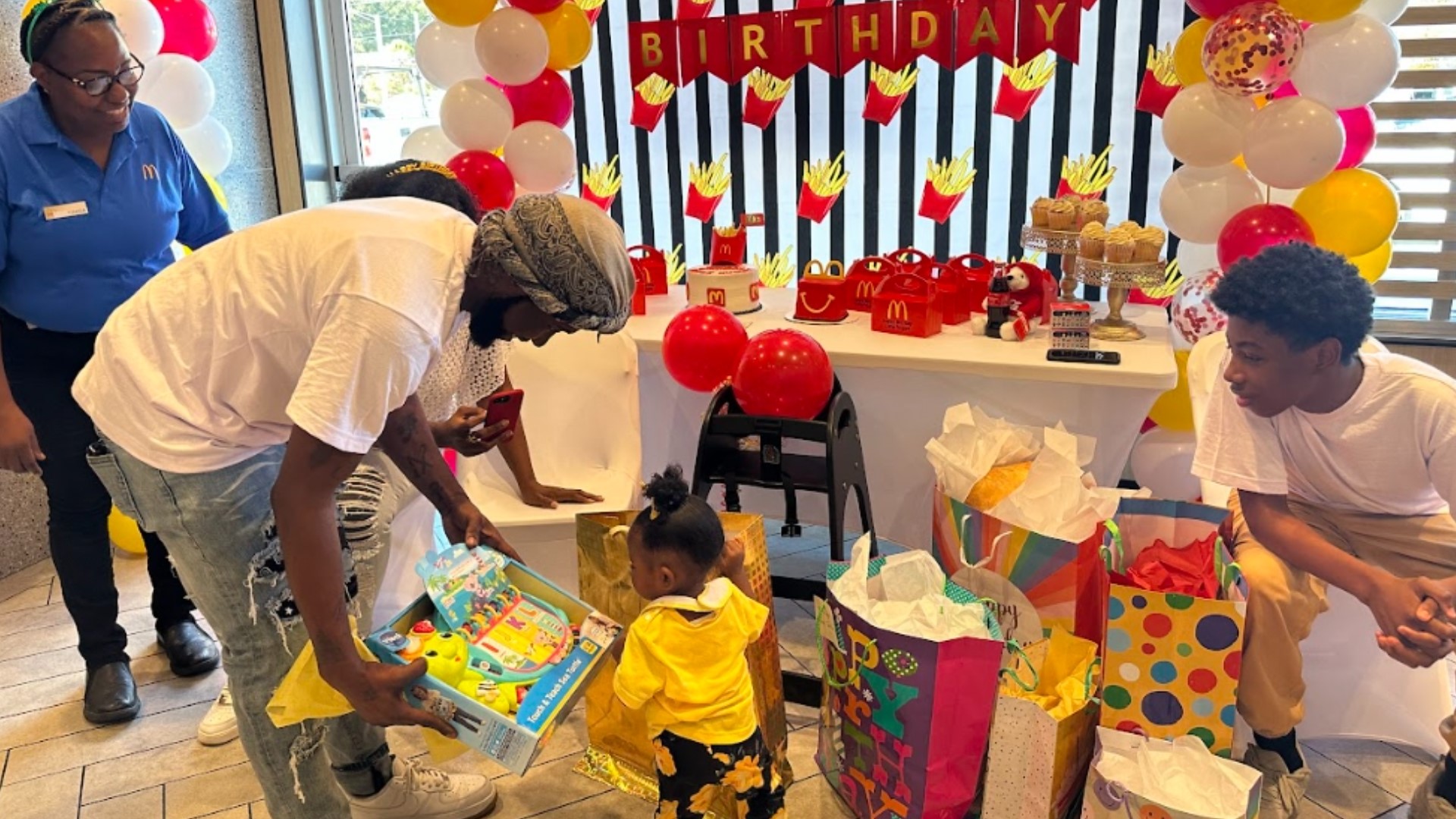 Atlanta Baby Born McDonald's Restroom Birthday Party College Fund ...