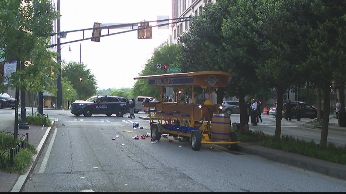 Driver of 'pedal pub' arrested, charged with DUI following rollover