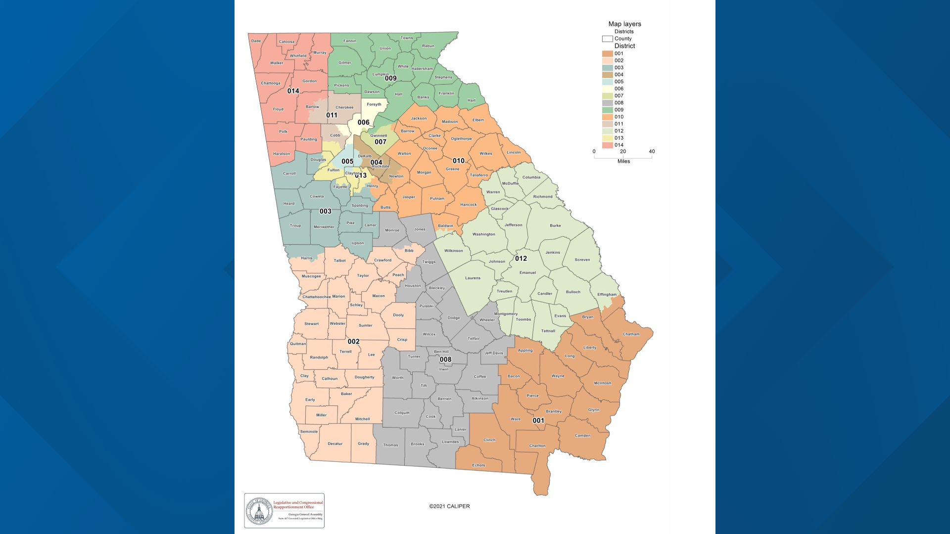 Map of new congressional districts in Draft released
