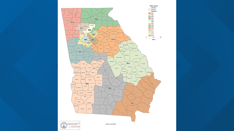 Map of new congressional districts in Georgia | Draft released ...