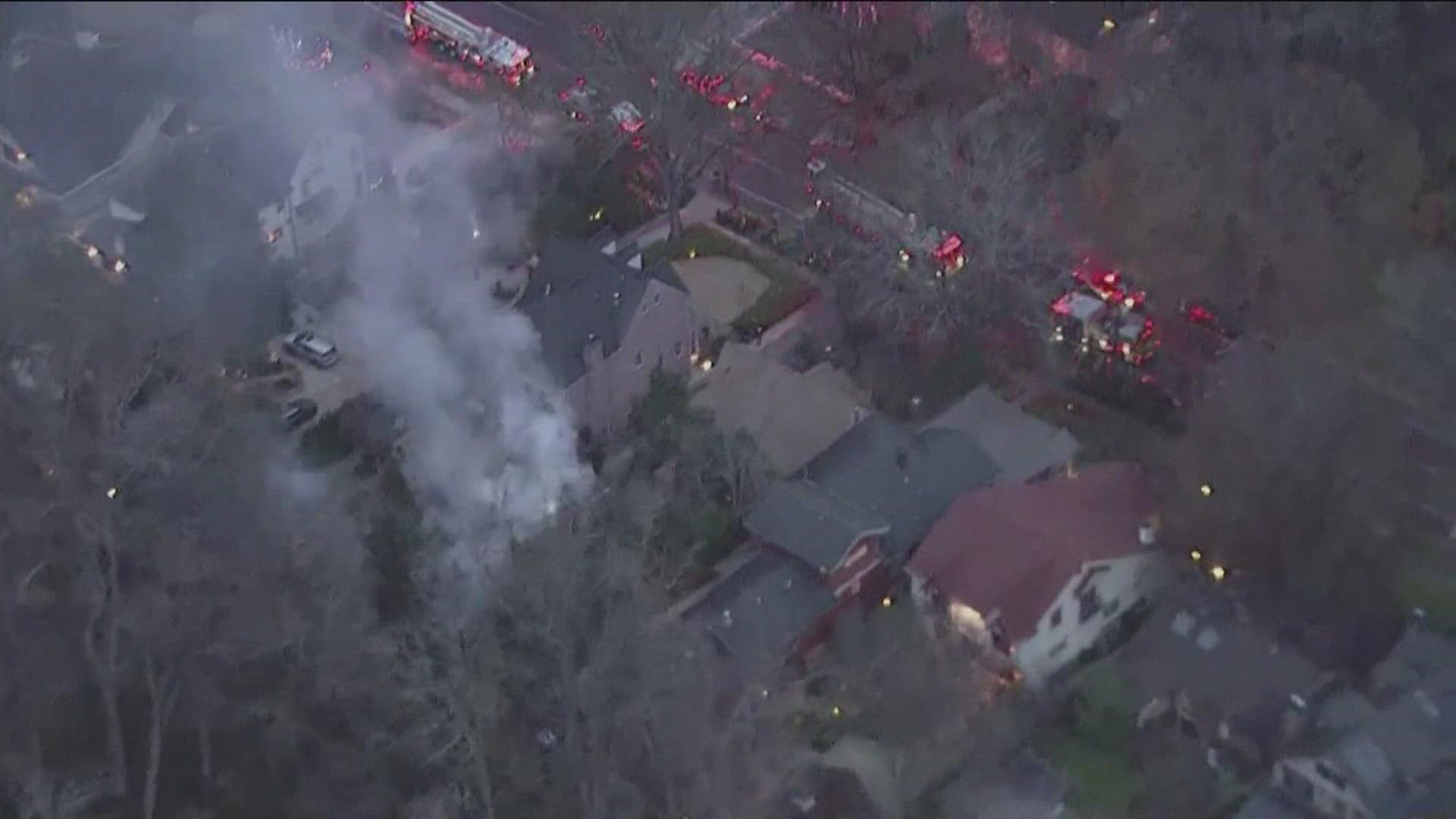 A large fire broke out in the Morningside-Lenox Park neighborhood near Midtown early Tuesday morning.