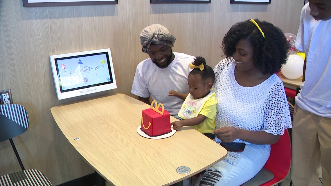 Atlanta baby born McDonald's restroom birthday party college fund - Vimarsana News