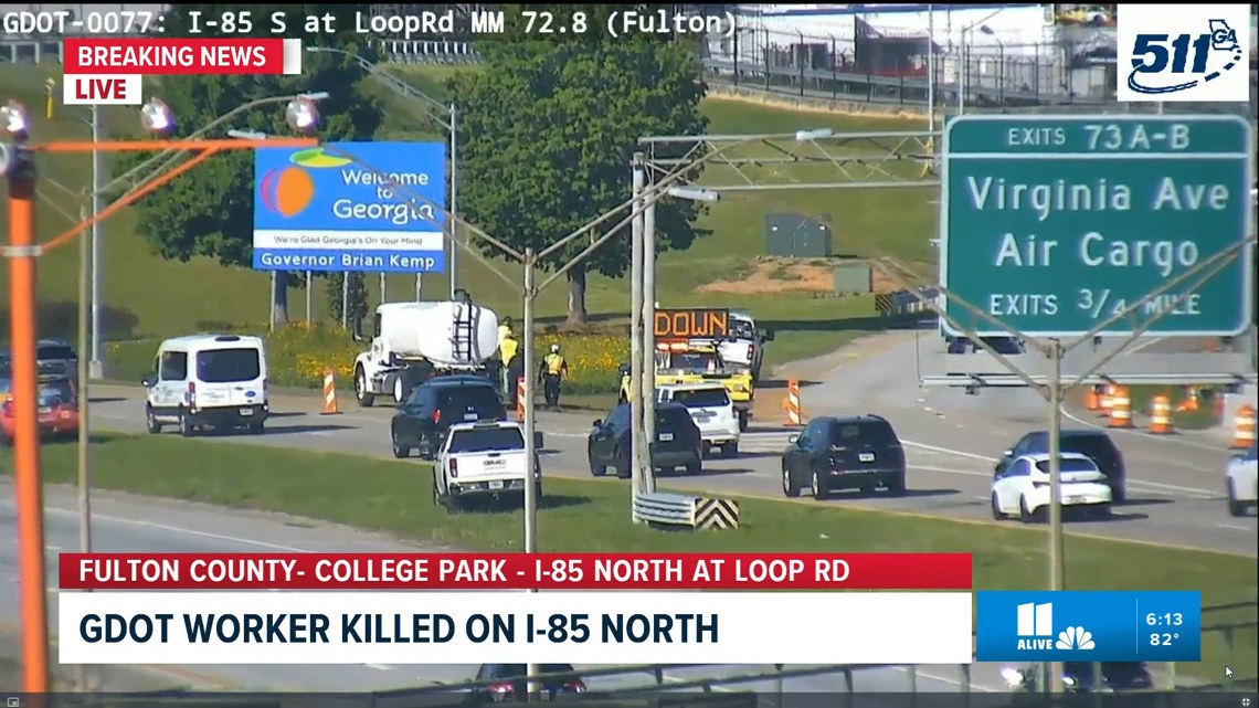 1 GDOT worker killed, 1 hurt after incident on I85 north near Atlanta airport