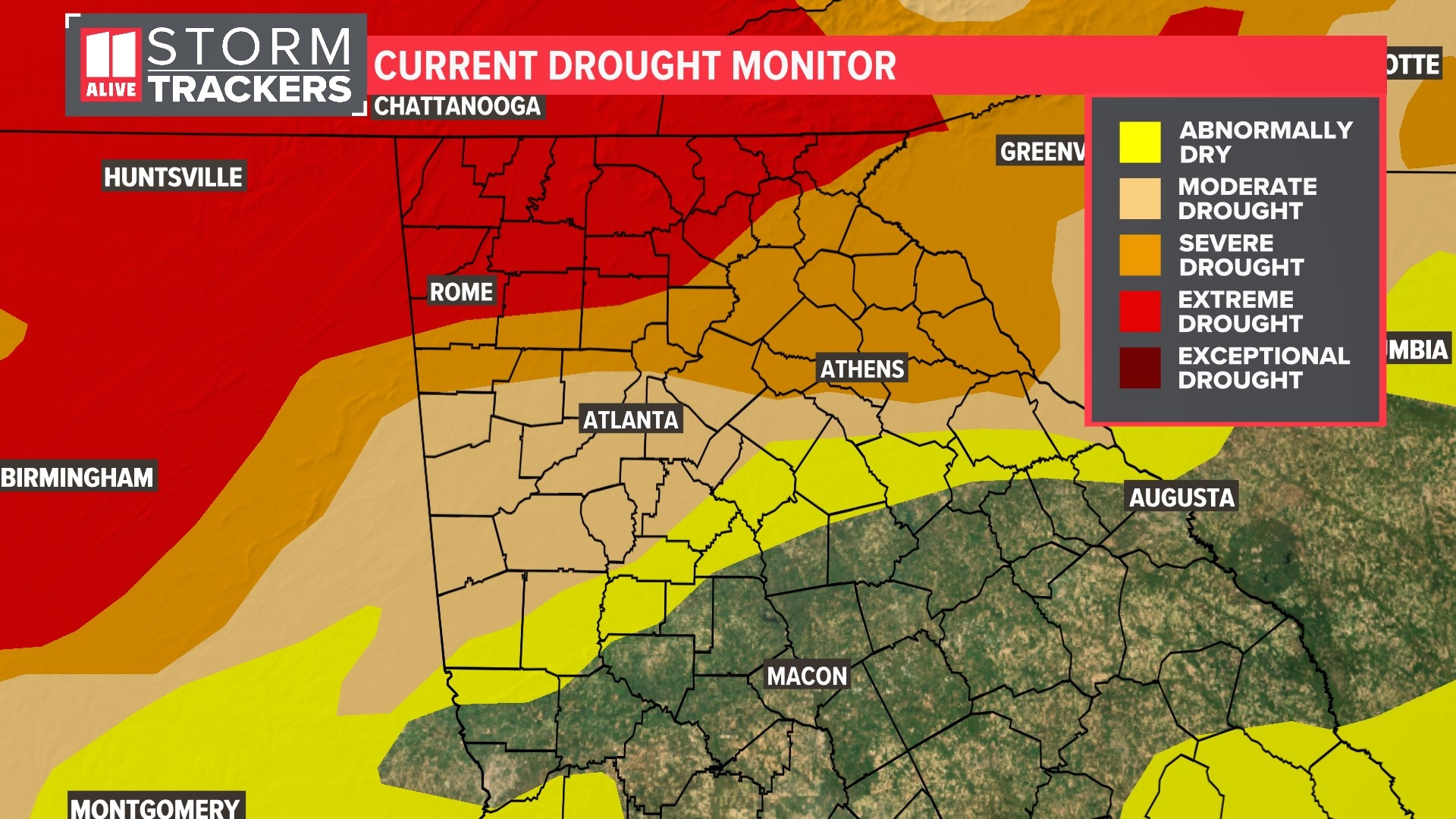 Heavy rainfall in metro Atlanta, north Timeline weekend