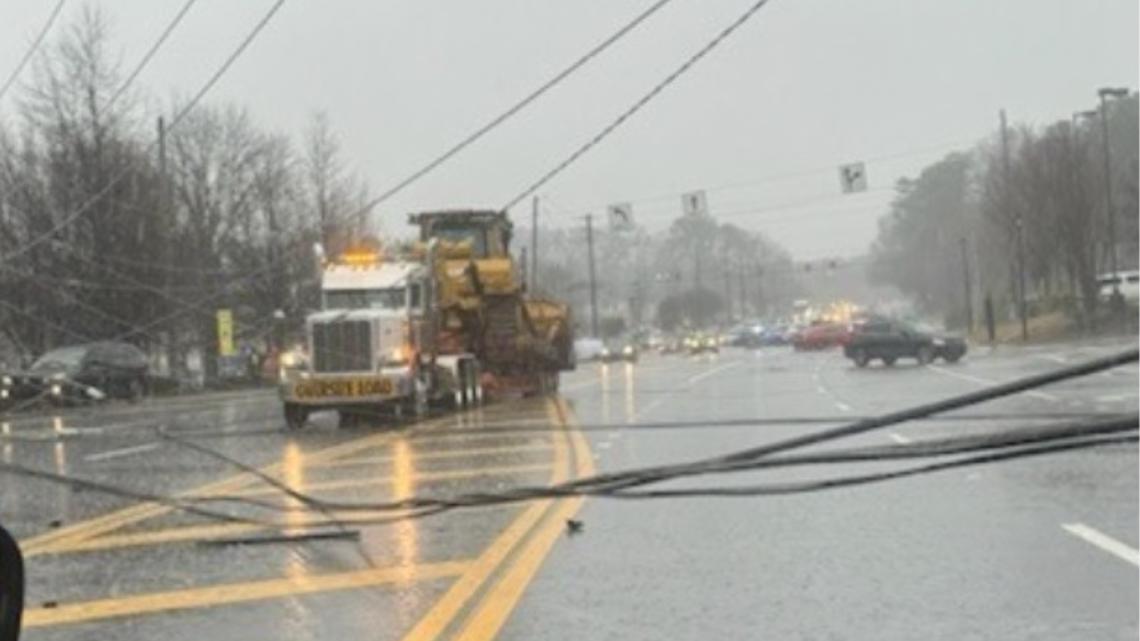 Power lines down at Old National Highway and Flat Shoals Road | 11alive.com