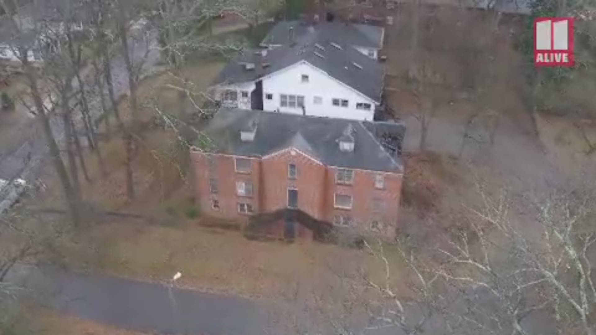 Drone footage of the historic site.