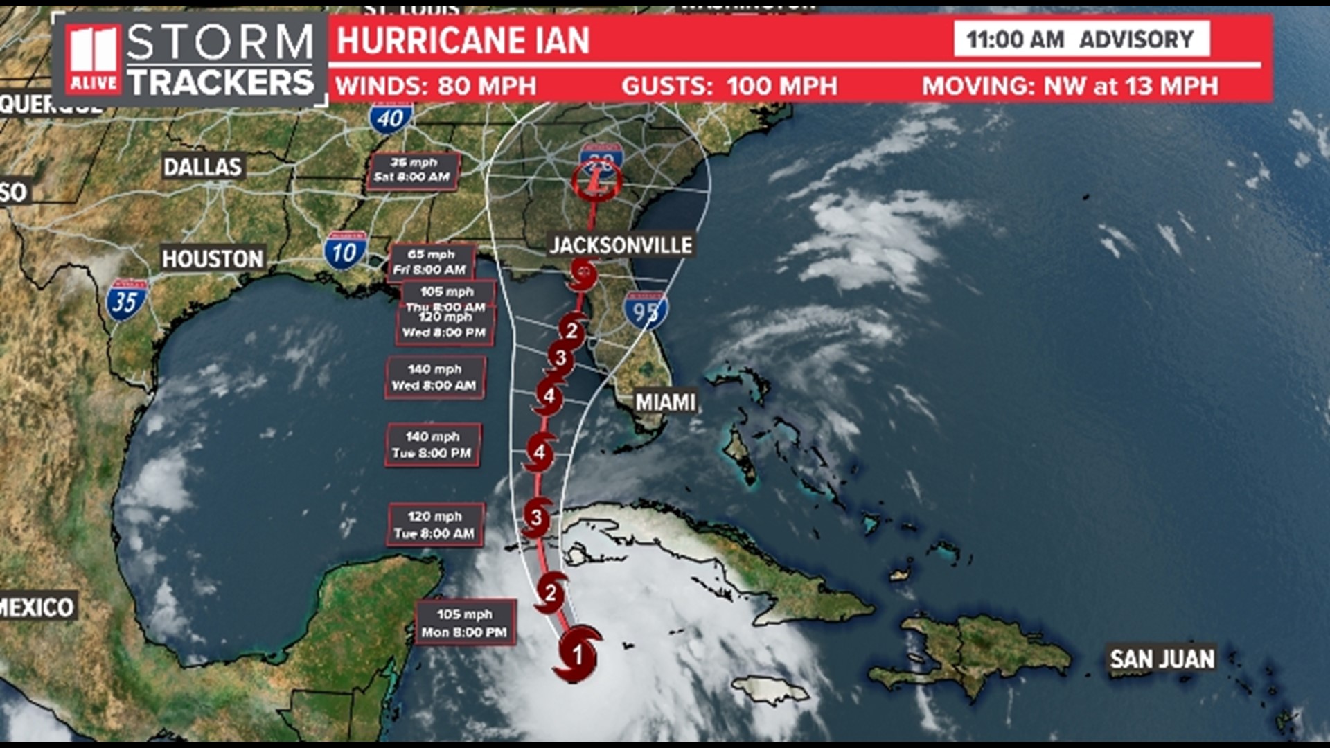 The storm could become a major hurricane entering the Gulf of Mexico.