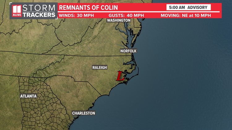 Colin becomes a remnant low