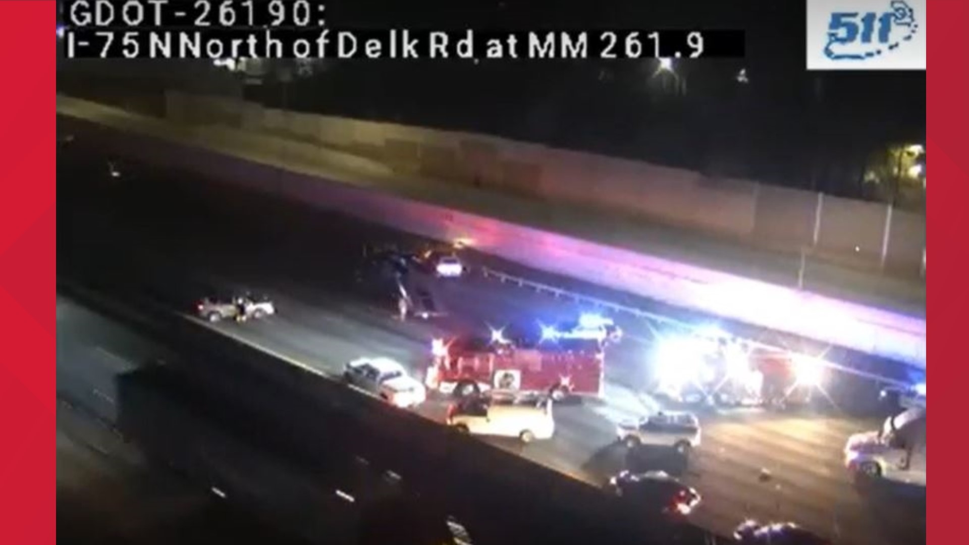 Lanes blocked I-75 SB by South Marietta Parkway | 11alive.com
