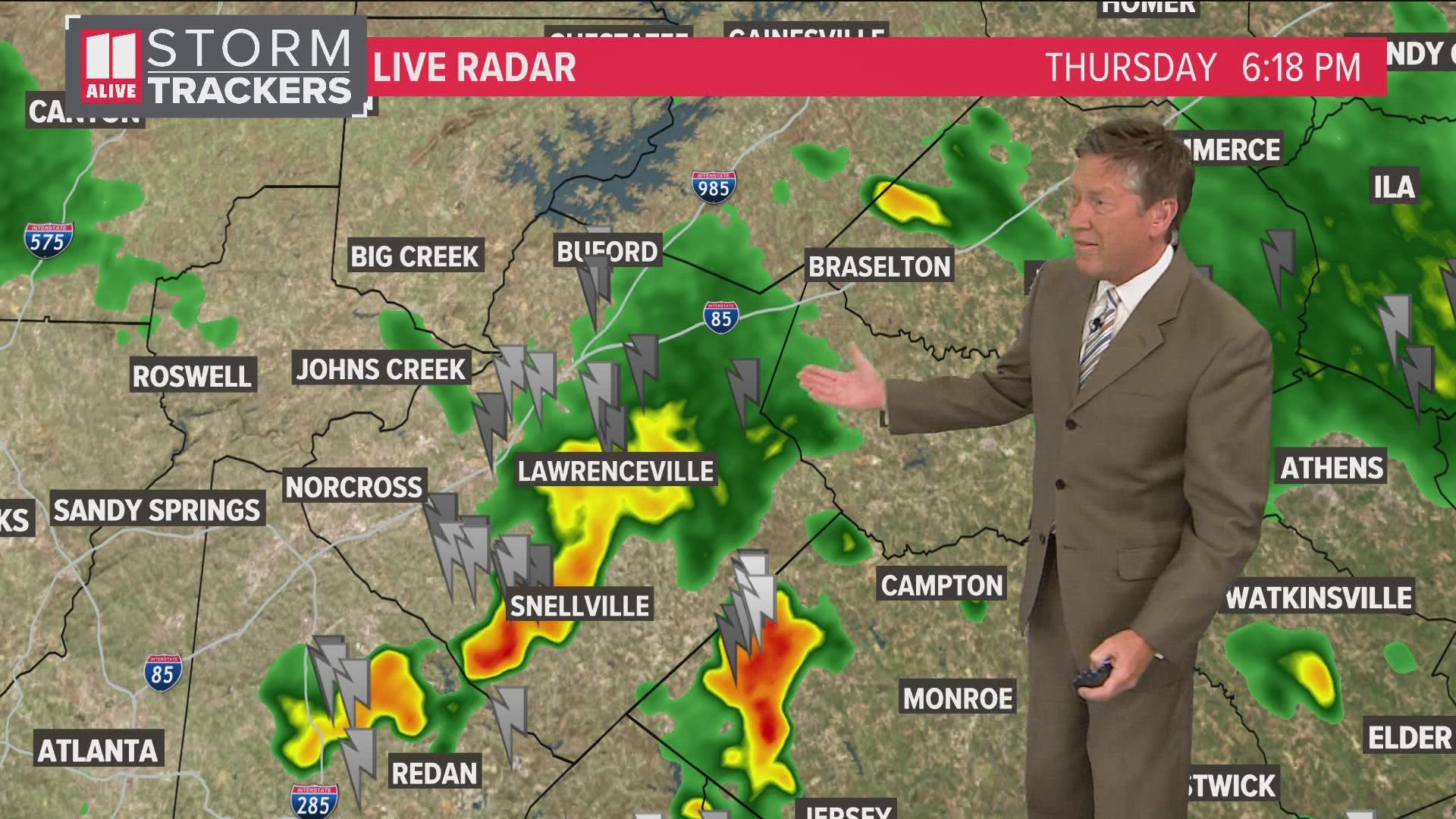 11Alive will track Thursday's rain and storms as it moves through the area.