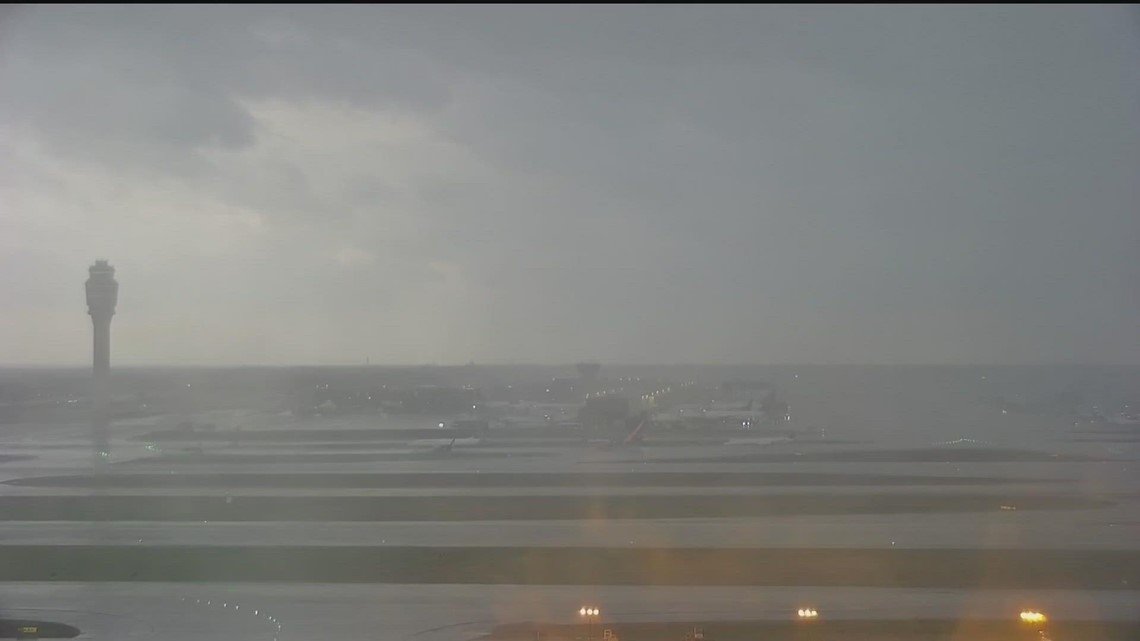 Time lapse | Hartsfield-Jackson International Airport hit hard by storms
