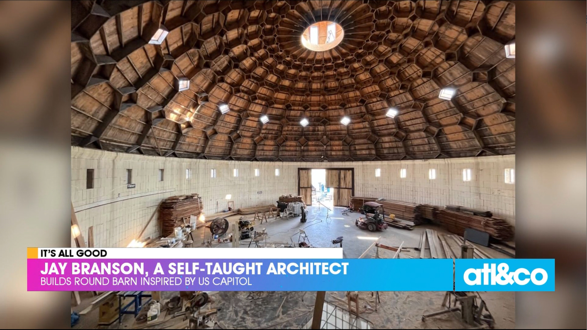 Self-taught architect Jay Branson built a round barn inspired by the U.S. Capitol.