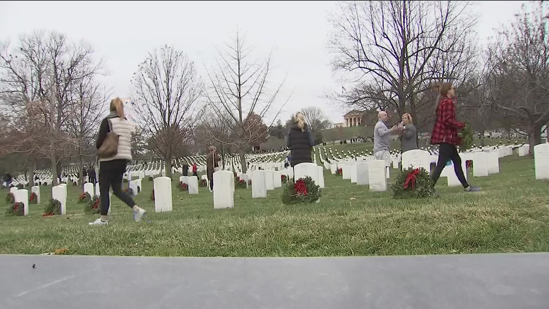 Wreaths Across America is a nonprofit organization that asks people to donate $15 per wreath to be laid on the graves of veterans.