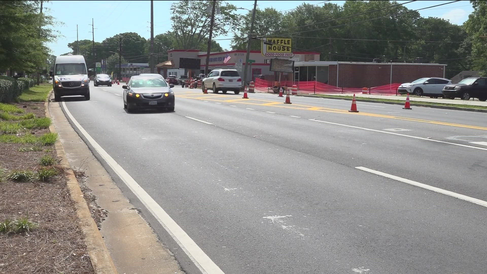 The number of lanes on Highway 278 will go five to three.