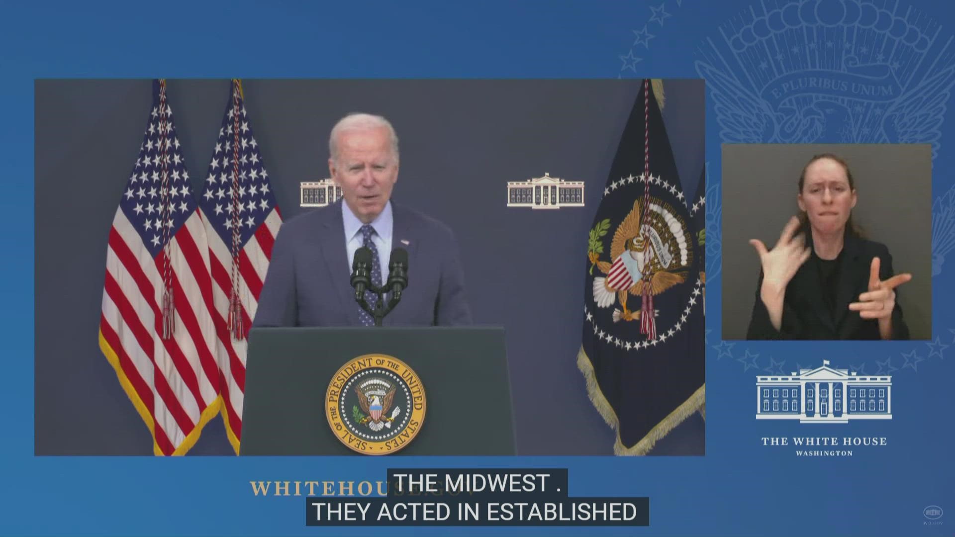 President Biden spoke on Thursday afternoon.