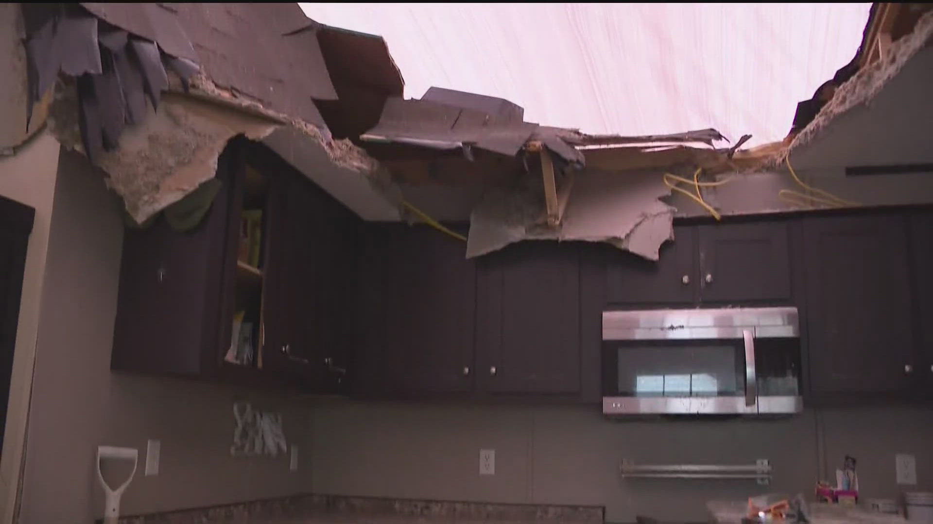 The Birkett's are left homeless after a powerful storm rocked their neighborhood's trees last Thursday evening.