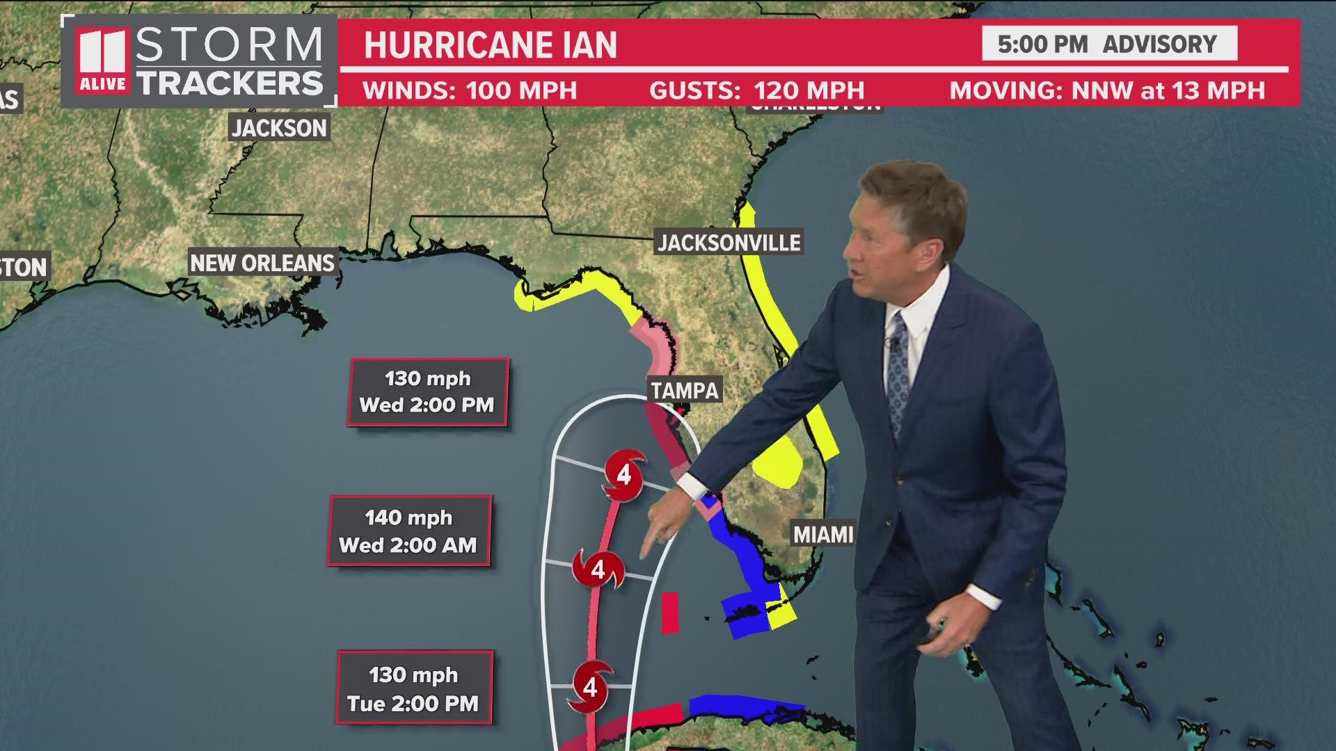 Ian has potential to strengthen into a major category 4 hurricane with model trends bringing the storm into the eastern Gulf or Florida by Wednesday.
