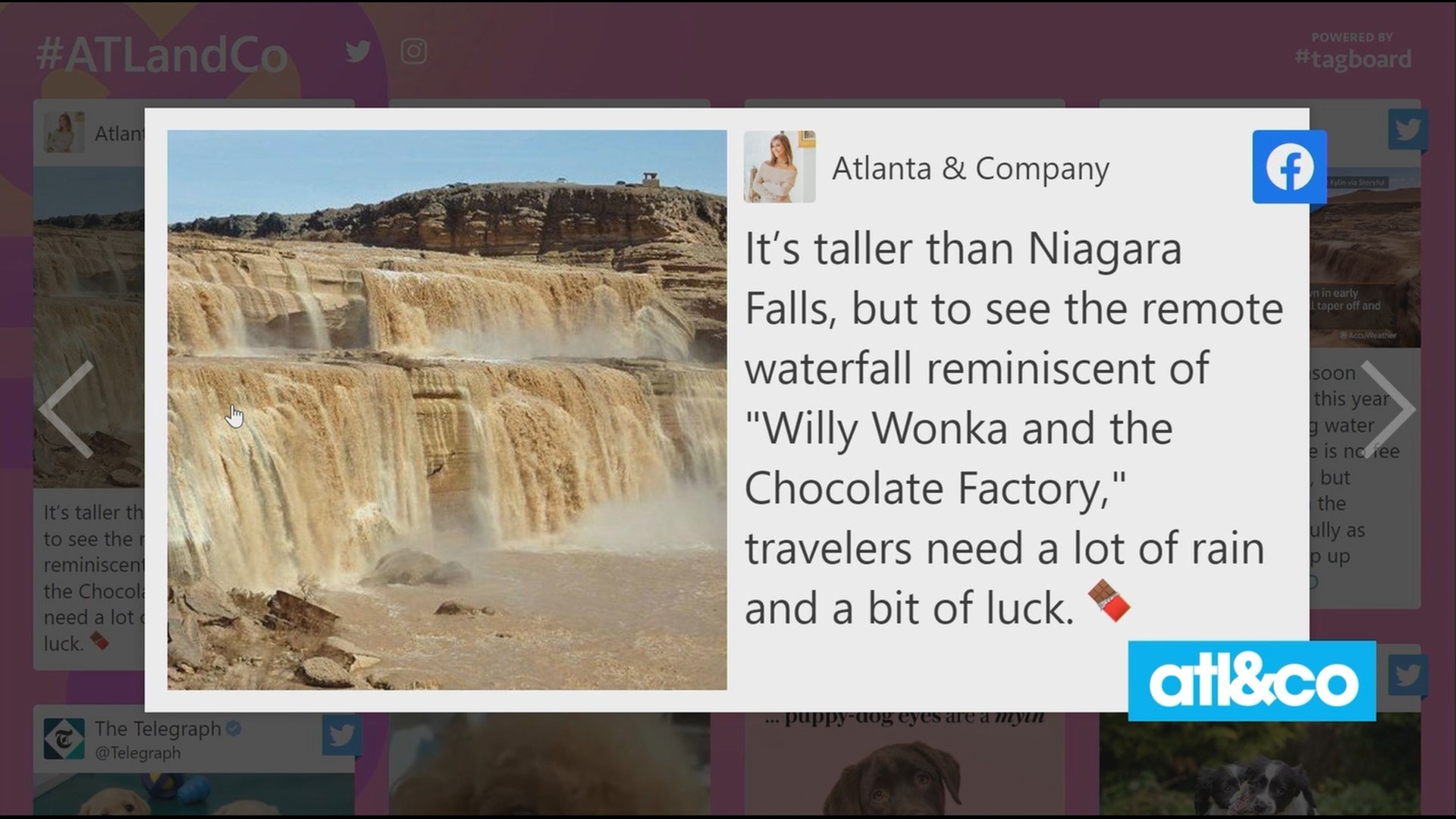 Check out Grand Falls outside Flagstaff, AZ for a look at a chocolatey wonderland.