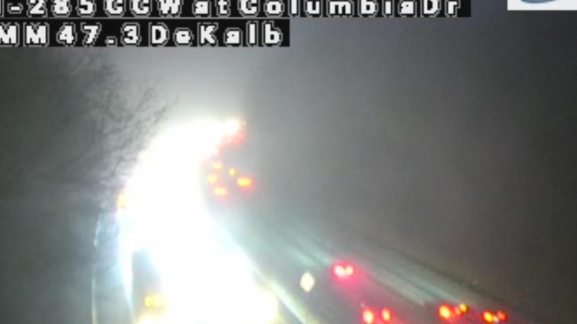 TRAFFIC: I-285 North lanes blocked in DeKalb County after wreck