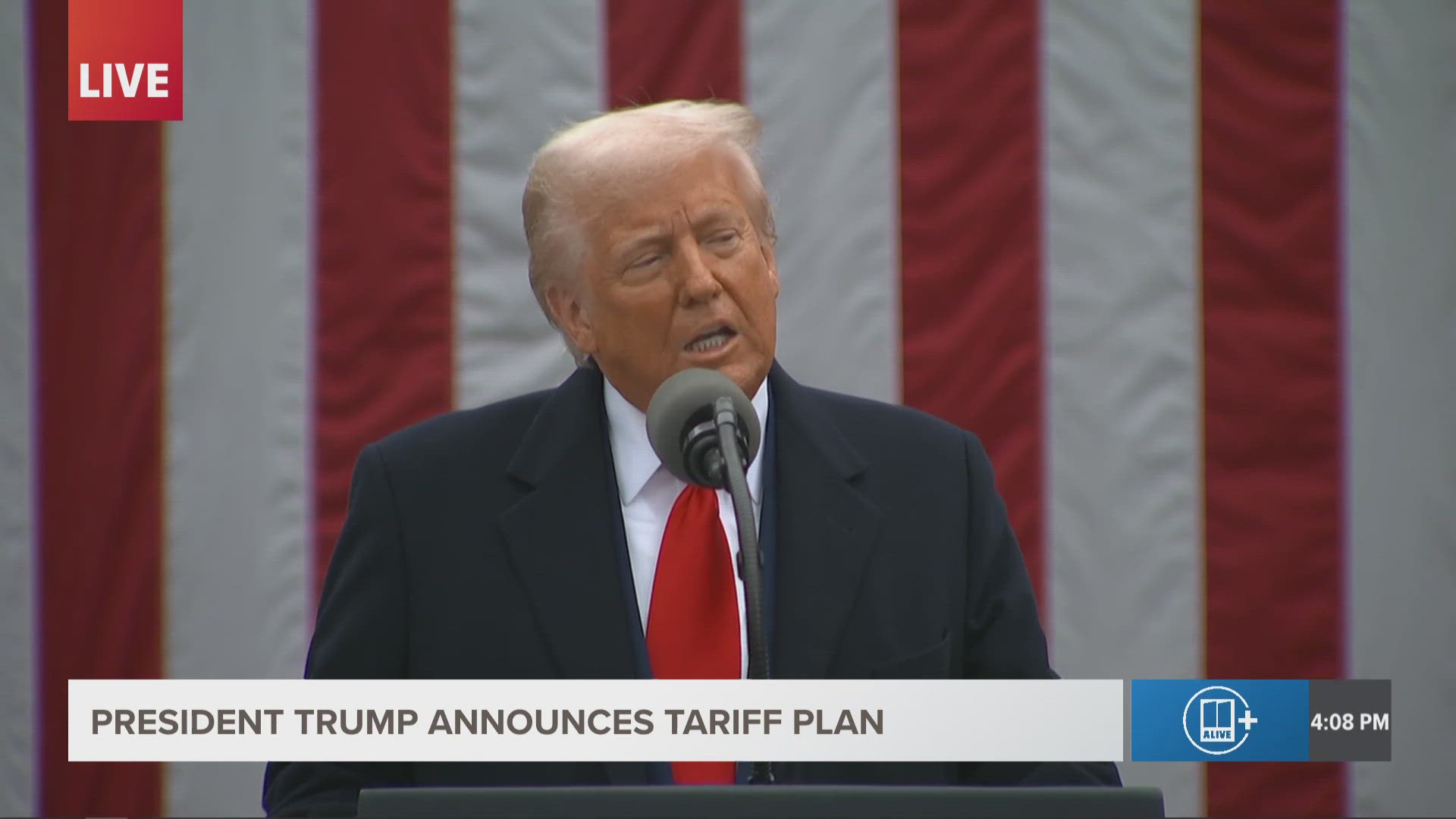 President Donald Trump announces plans for tariffs in an event he calls Make America Wealthy Again