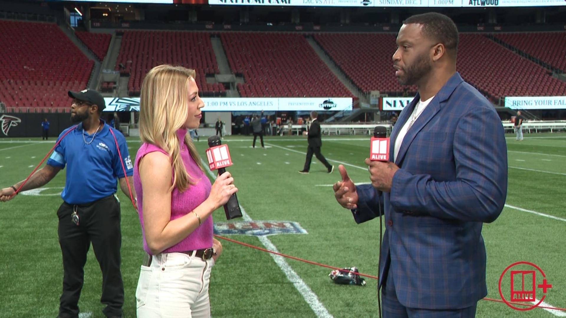 11Alive's Maria Martin talks with Falcons legend John Abraham -- breaking down the Falcons 27-21 win over Cowboys.