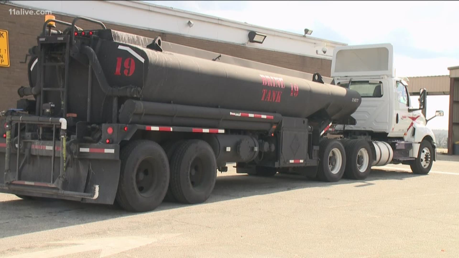 The state has 900,000 gallons of brine and they're going to start spreading it – from this and other state facilities -- shortly after sunset.