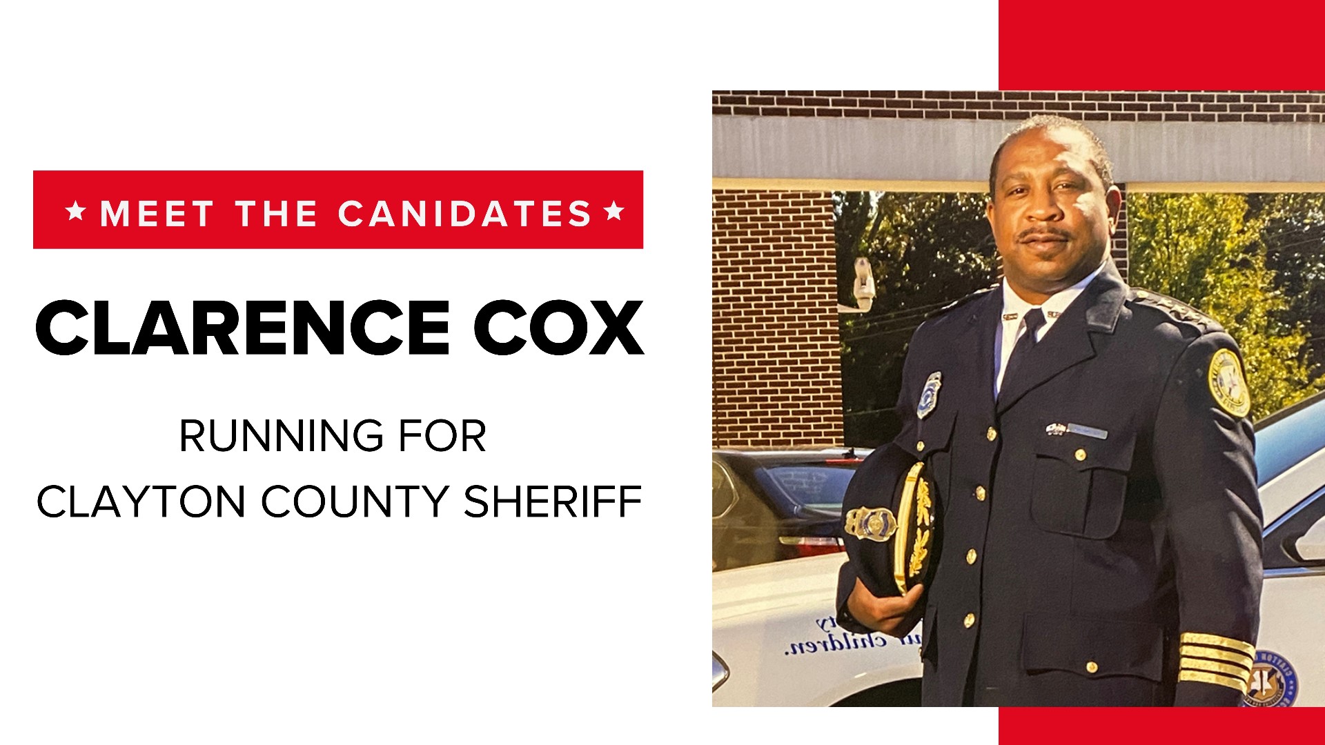 Law enforcement veteran Clarence Cox is one of five candidates hoping to be Victor Hill's successor.