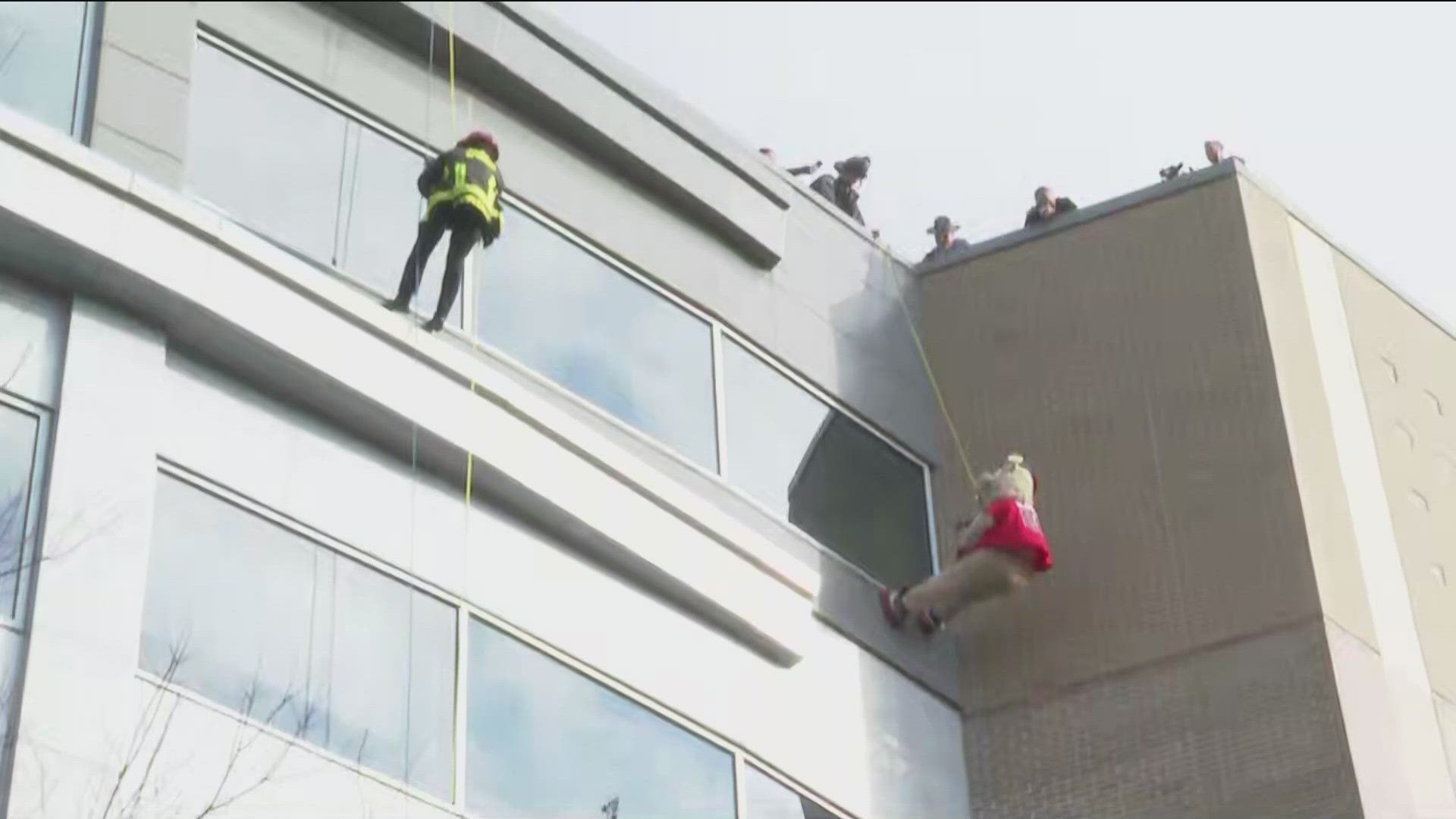 The Sandy Springs Fire Department surprised patients at the Children's Healthcare of Atlanta Scottish Rite campus.