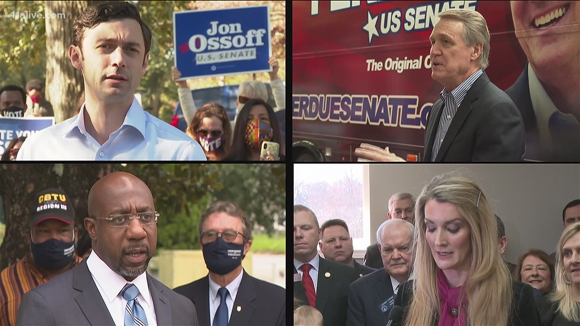 Senators David Perdue and Kelly Loeffler are making the rounds as are their competitors, Jon Ossoff and the Rev. Raphael Warnock.