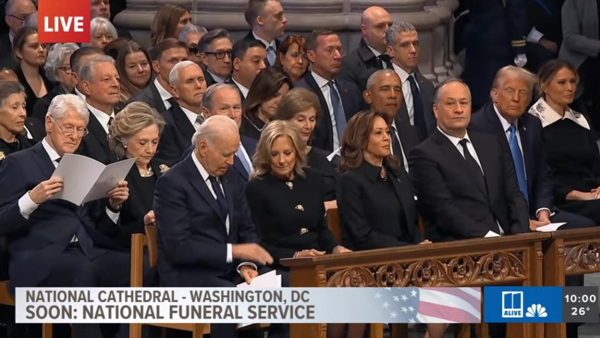 How presidents and vice presidents are seated at Jimmy Carter funeral ...