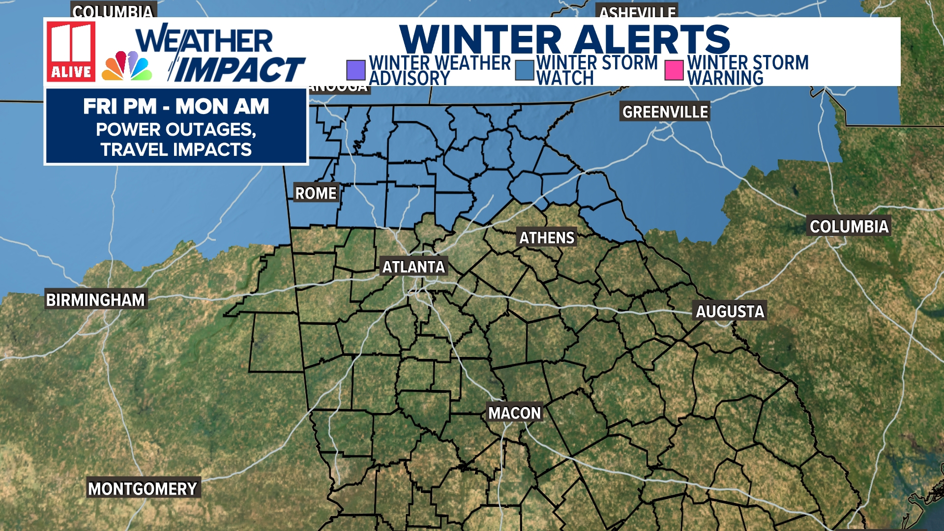 First Winter Storm Watch issued for north Georgia ahead of weekend ...