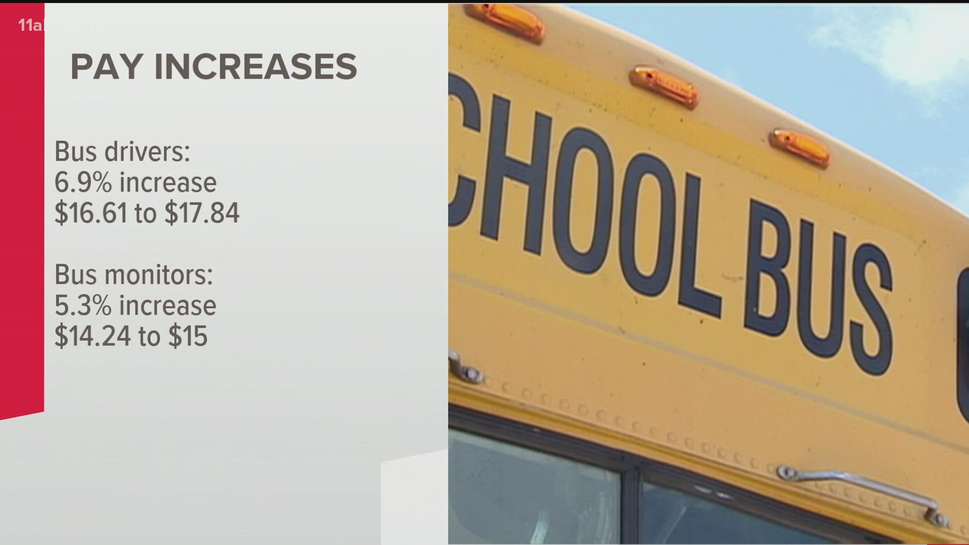 The school system says they want to be competitive in the job market amid the national and state bus driver shortage.
