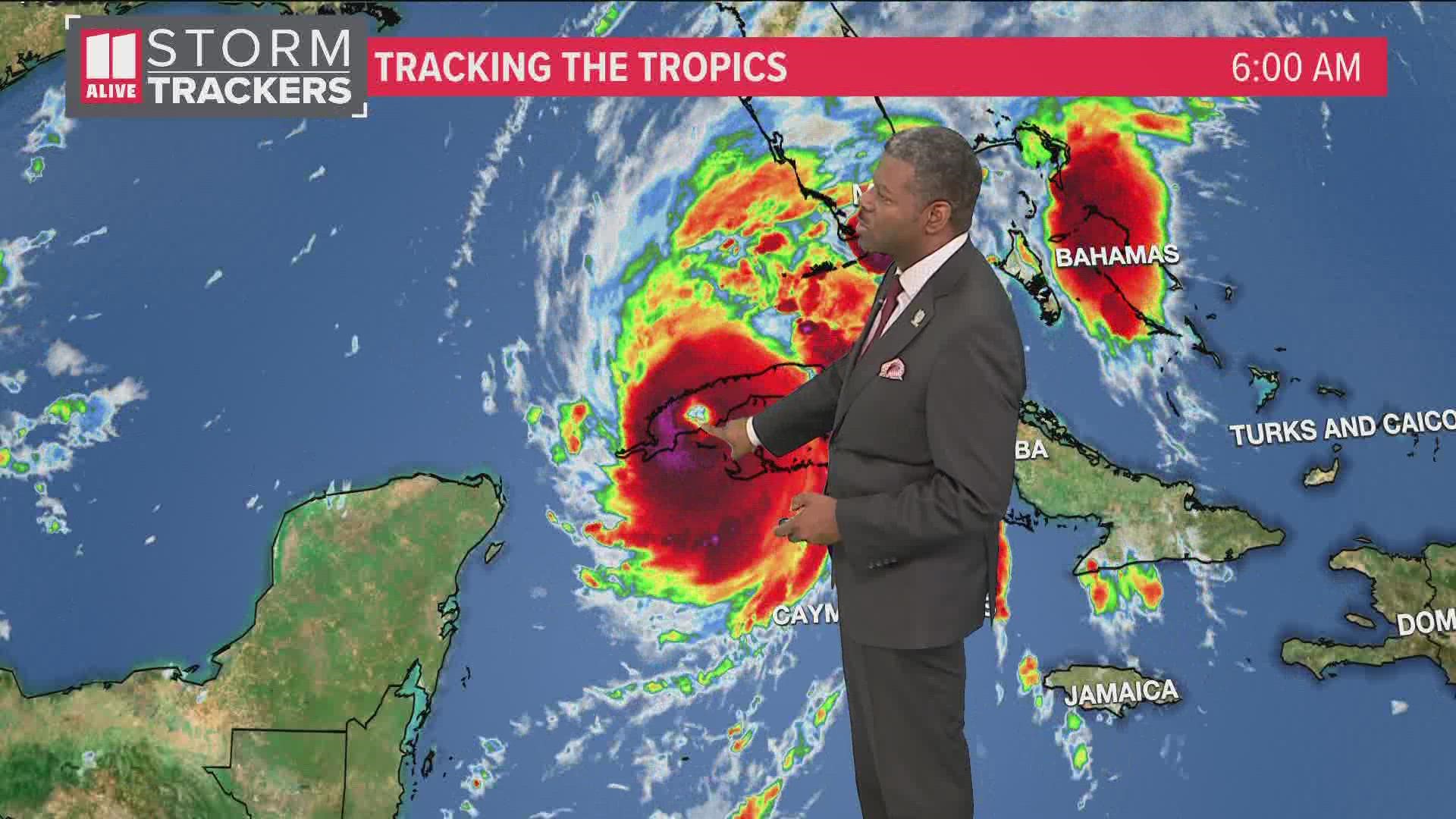 The storm is currently moving over Cuba.