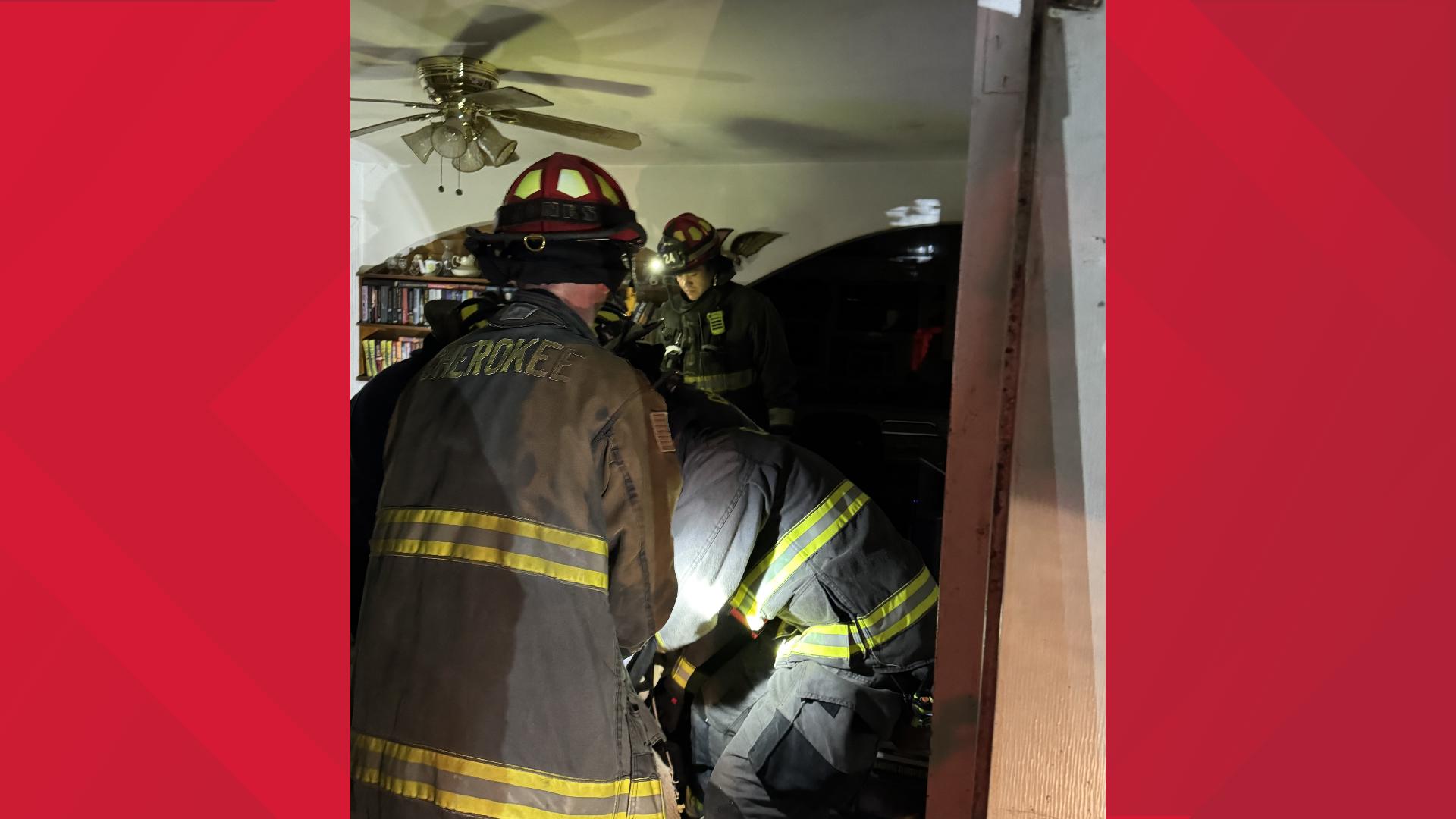 Fire crews in Cherokee County rescue resident after tree falls through ...