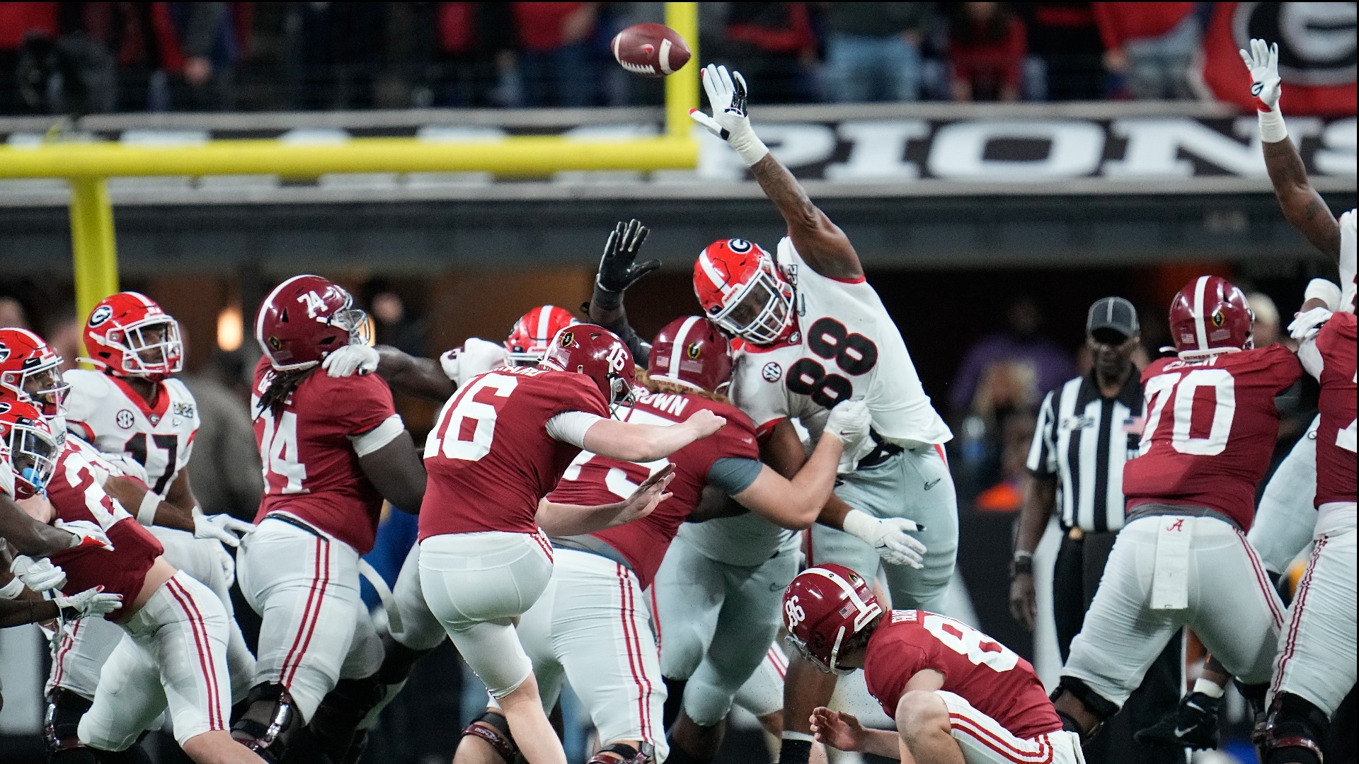 Kirby Smart and Vince Dooley after Football wins title