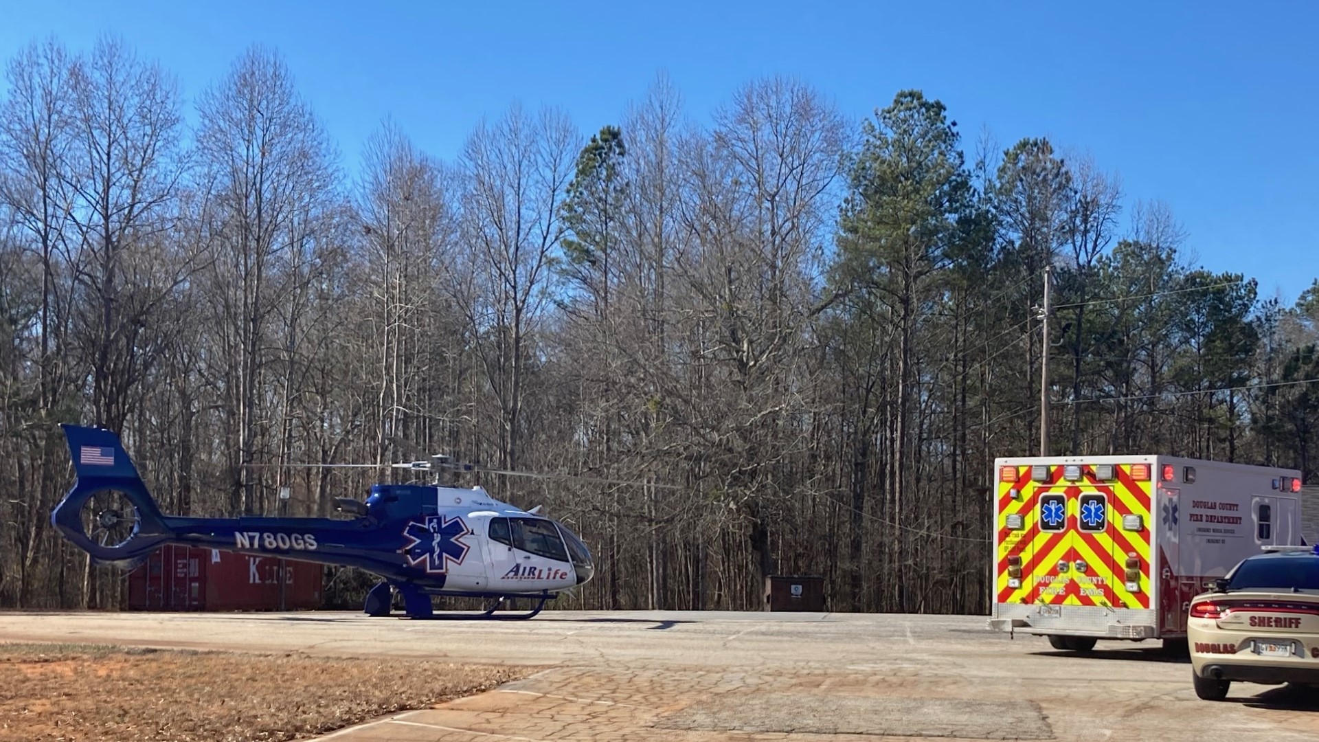 Man freed after box truck overturns, airlifted to hospital | 11alive.com