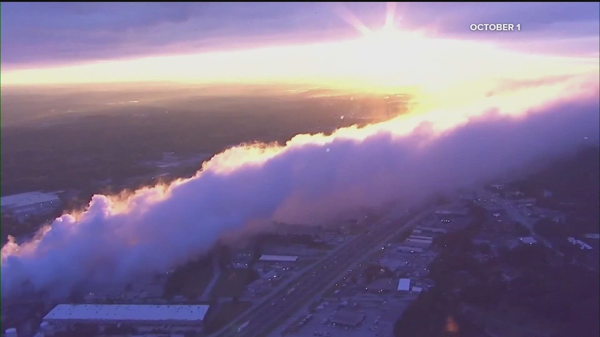 The fire broke out on Sunday, Sept. 29 and was eventually put out. Still, a plume of chemical chlorine products continues off-gassing into the air.