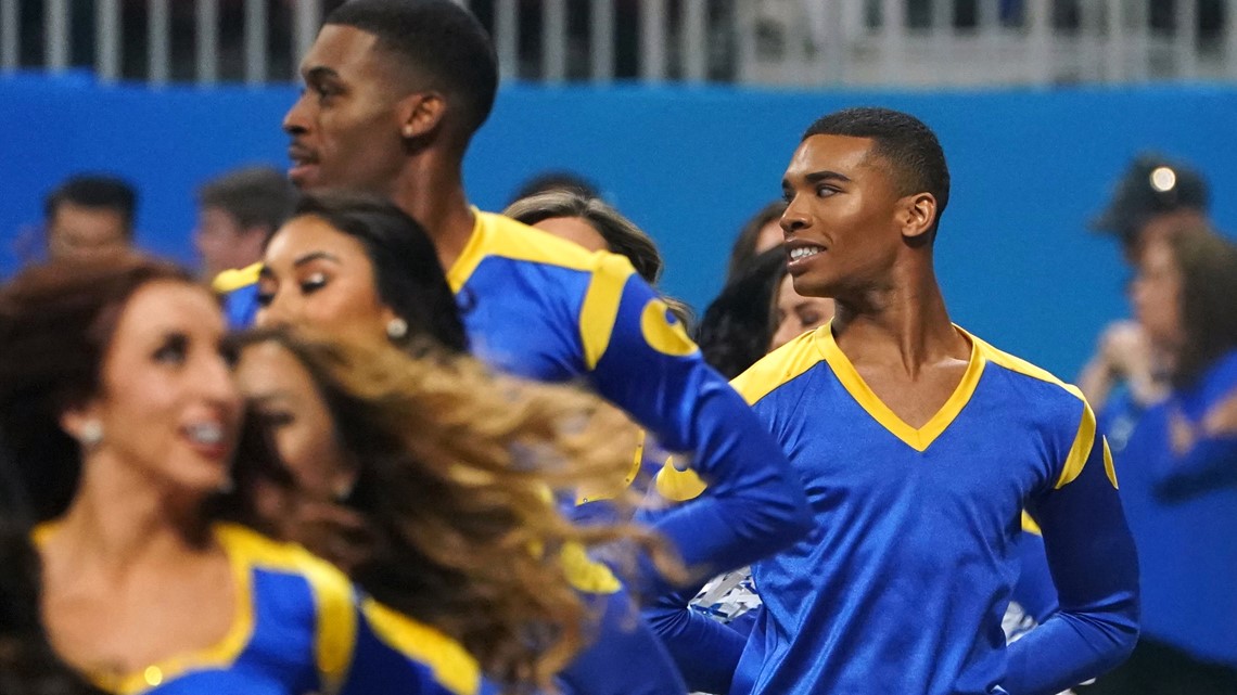 Los Angeles Rams' male cheerleaders make Super Bowl history - in pictures