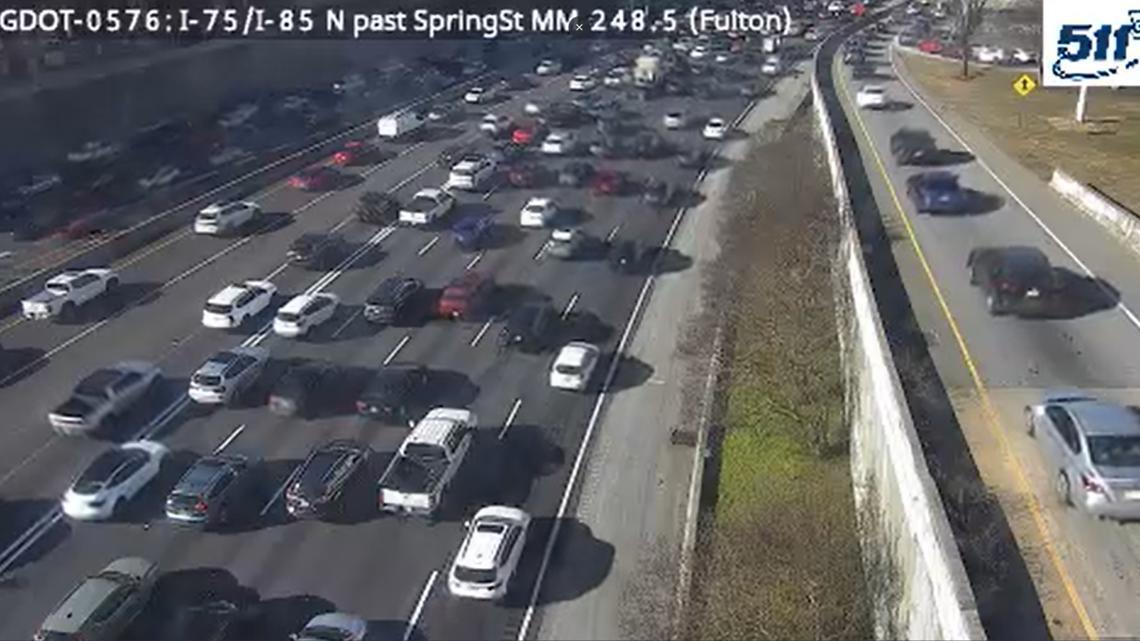 Construction, accident on 75/85 connector in both directions cause major traffic delays, closes lanes