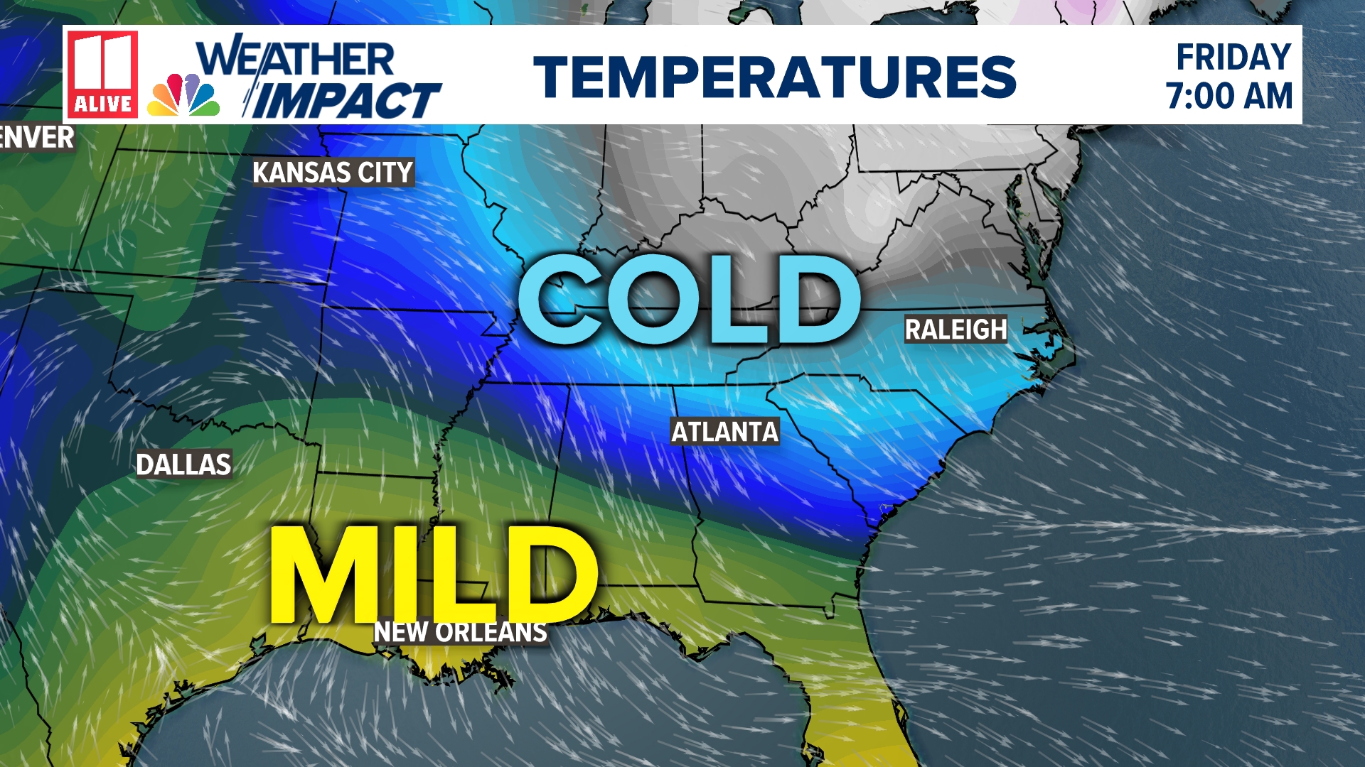 We will see temperatures drop below freezing in Atlanta around 10 p.m. Thursday. It will remain below freezing for about 12 hours.