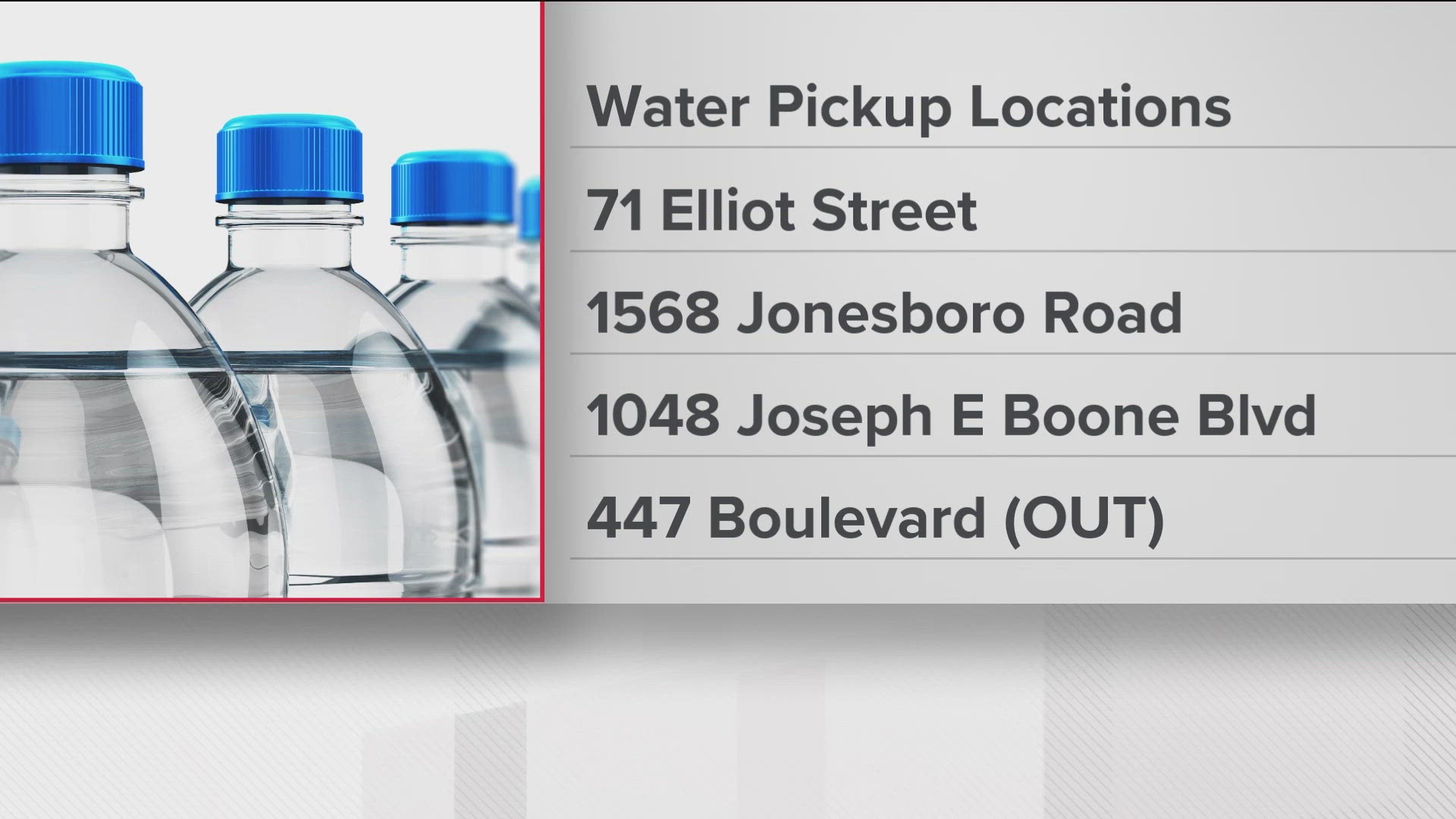 One case of water is allowed per resident.