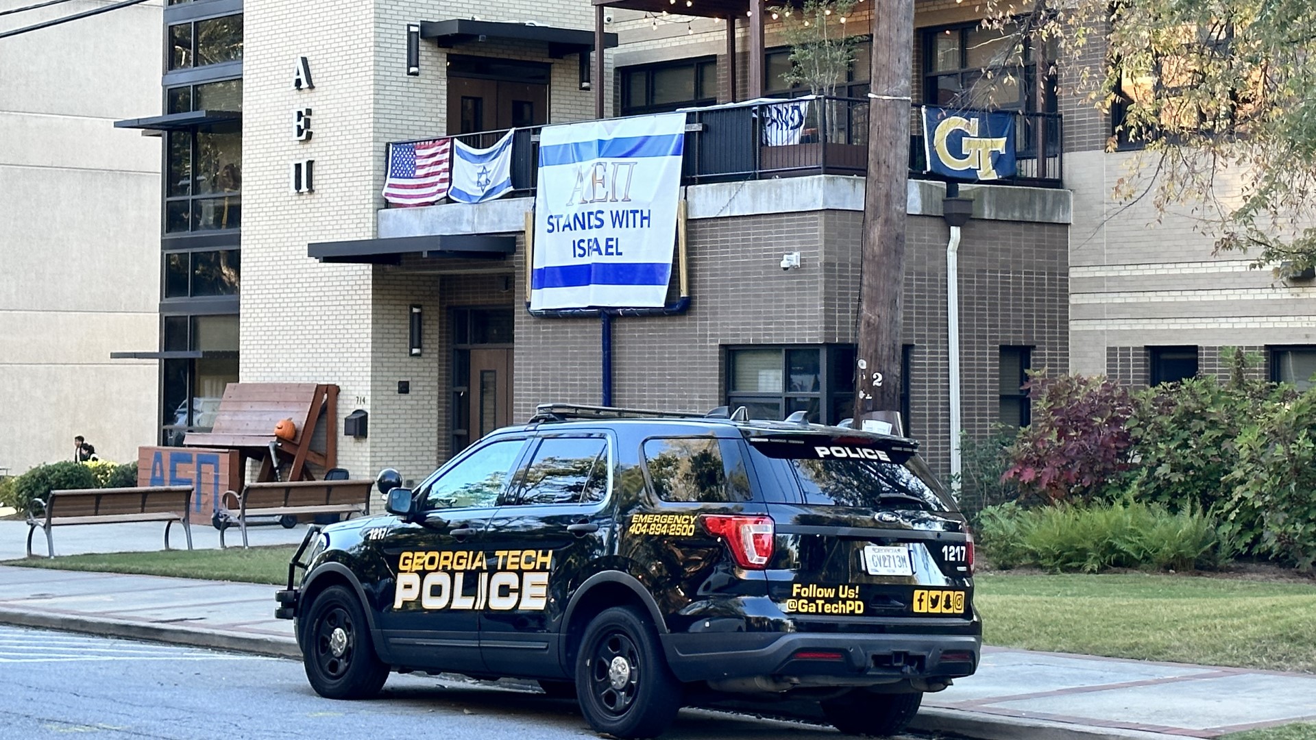 Georgia Tech Police said they are investigating vandalism to the Alpha Epsilon Pi Fraternity house.